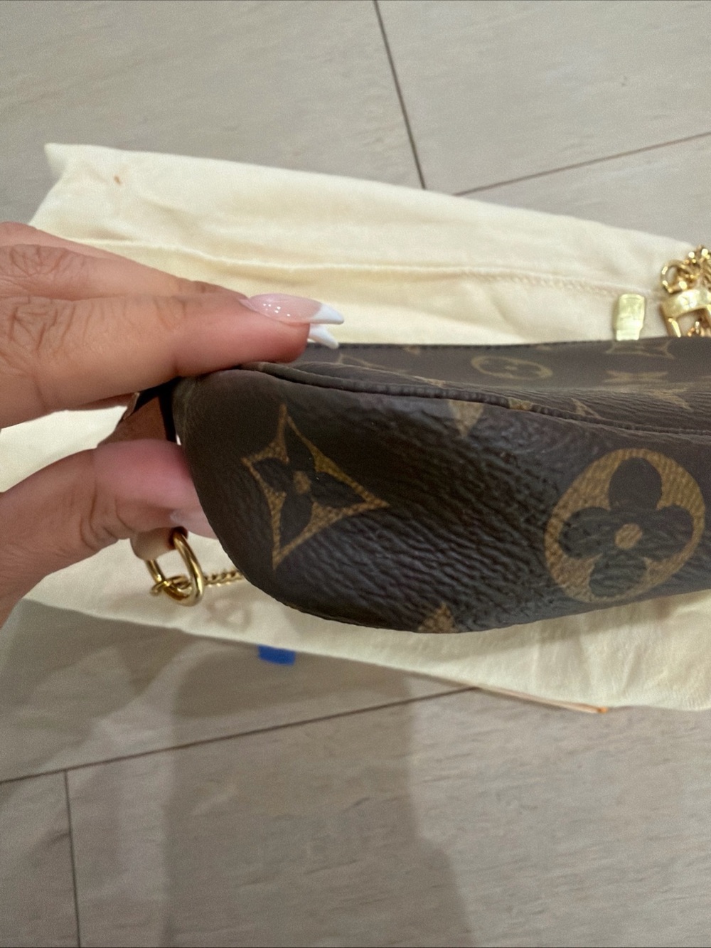 Louis Vuitton Monogram Mini Pochette in Brown with Gold Hardware - Picture 5 of 12